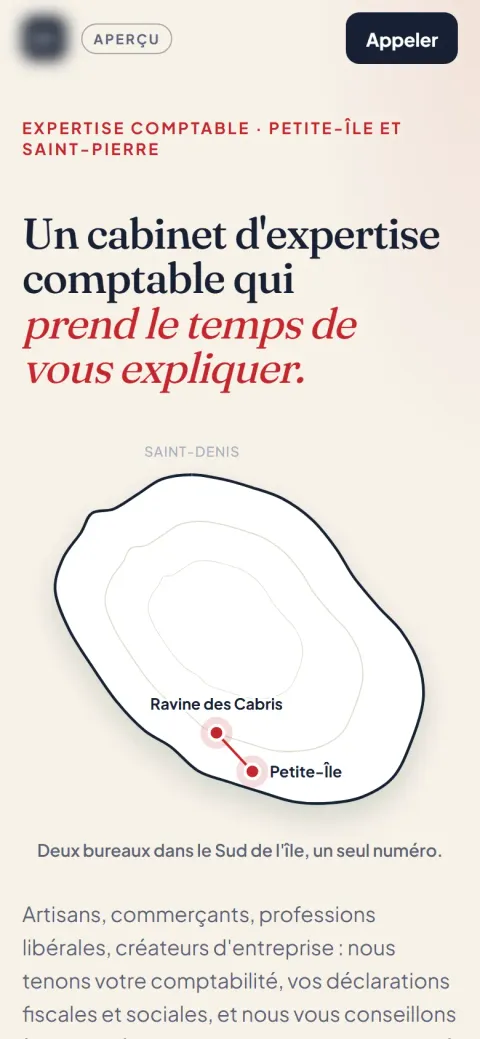 Le site d'un cabinet d'expertise comptable